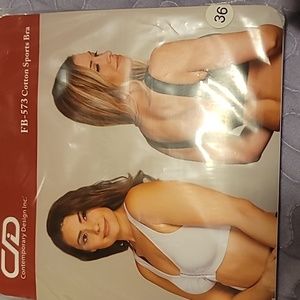 NWT COTTON SPORTS BRA sz 36